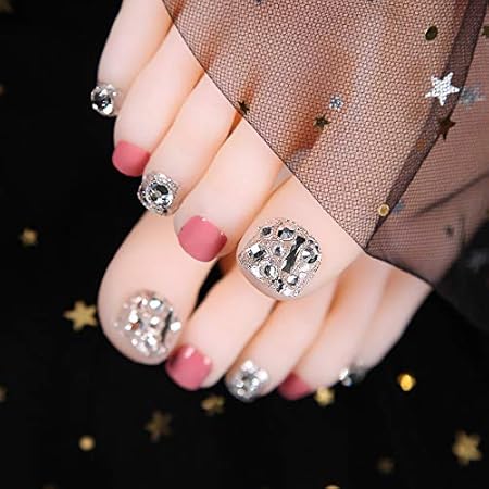 Amazon Sifashion 足指の爪 24枚の爪 12別サイズ 足用 偽の爪 ぼかし綺麗です ピカピカ かわいい ネイルチップ Sifashion ネイルチップ 通販