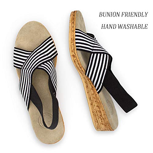 ATLANTIC Sling-back Cork Wedge Sandal - Linen - Size 8 - by Charleston Shoe Co.3