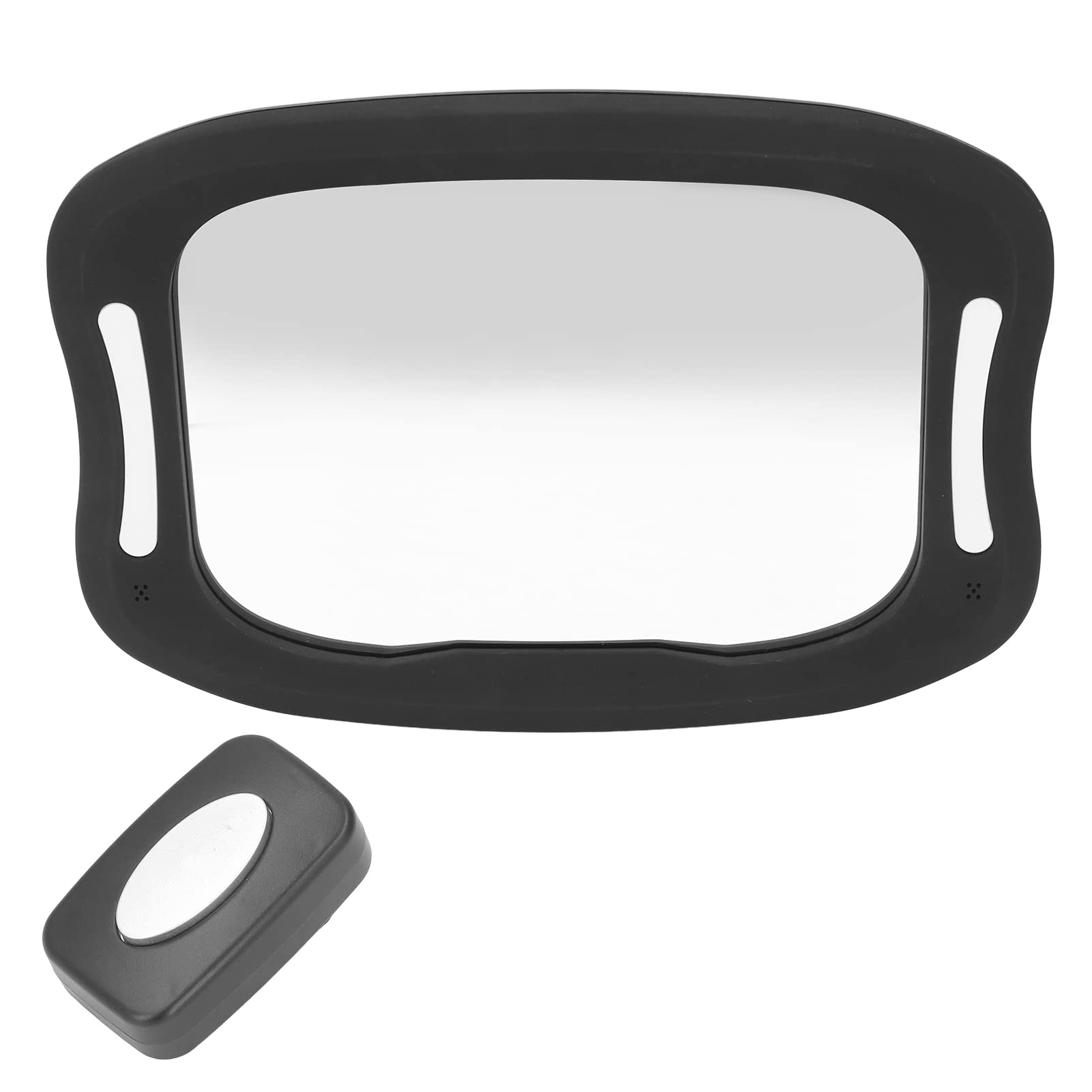 Specchio per Auto per Bambini, Luce LED Ruotabile Regolabile a 360°, Telecomando, Ampio Angolo di Visione, Ideale Guida, ABS, Materiale PC