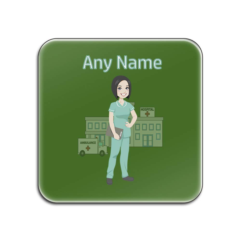 Dessous de verre pour infirmière personnalisables : tapis protecteurs brillants vert clair