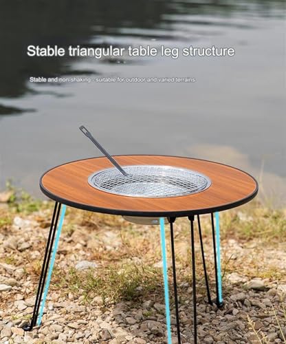 CLENAHEIO Mesa e cadeiras dobráveis para artesanato ao ar livre, fogão de acampamento, churrasqueira
