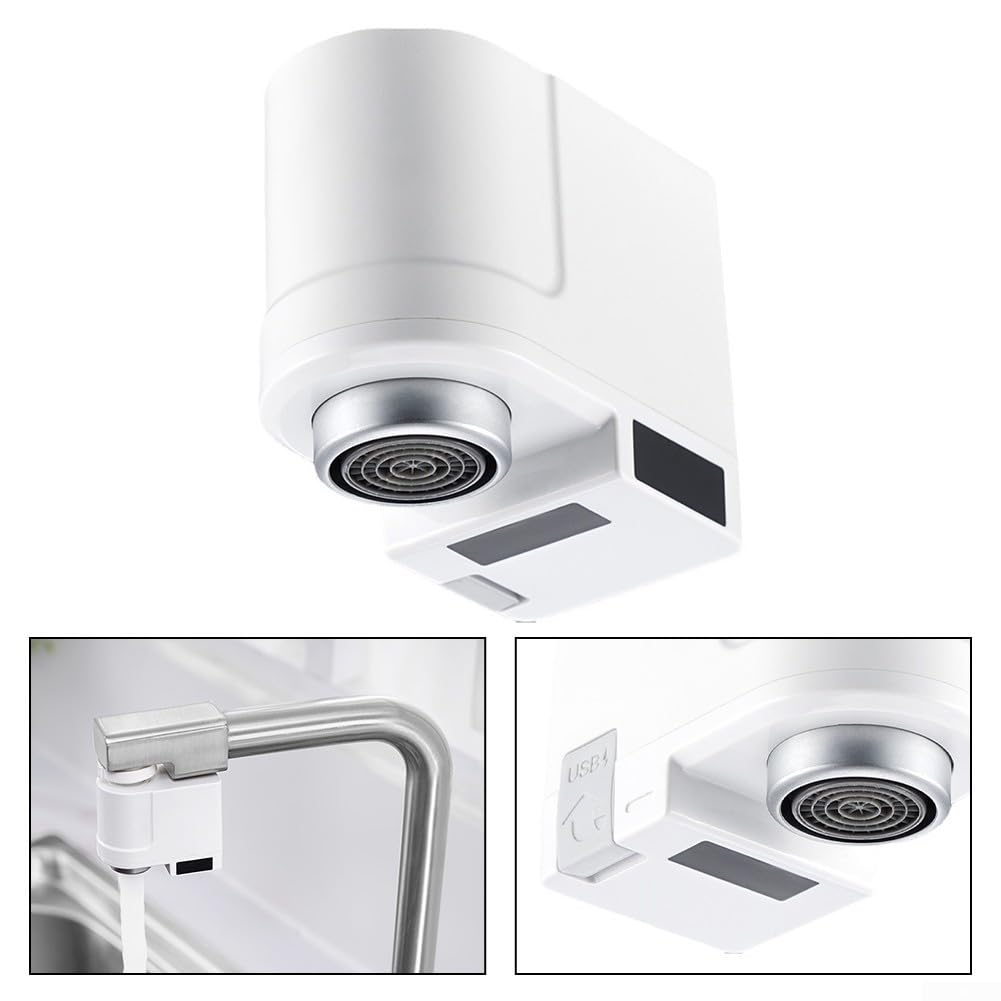 Zoegneer Smart Faucet - Sensor infrarrojo de ahorro de agua, doble detección sin contacto, dispositivo de control de flujo automático para cocina, baño, fregadero, prevención de desbordamiento