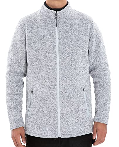 Image of Lisskolo Men's Full Zip Sweater Fleece Jacket Long Sleeve Warm Fleece Lined Performance Fleece Jacket with Pockets
