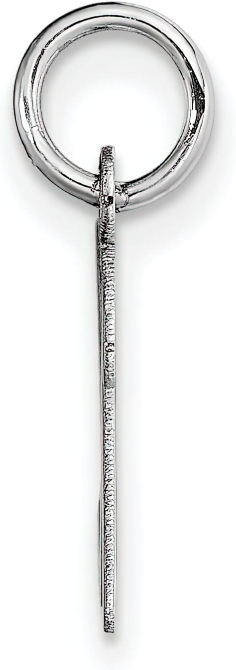 14K White Gold Small Script Initial Letter K Charm
