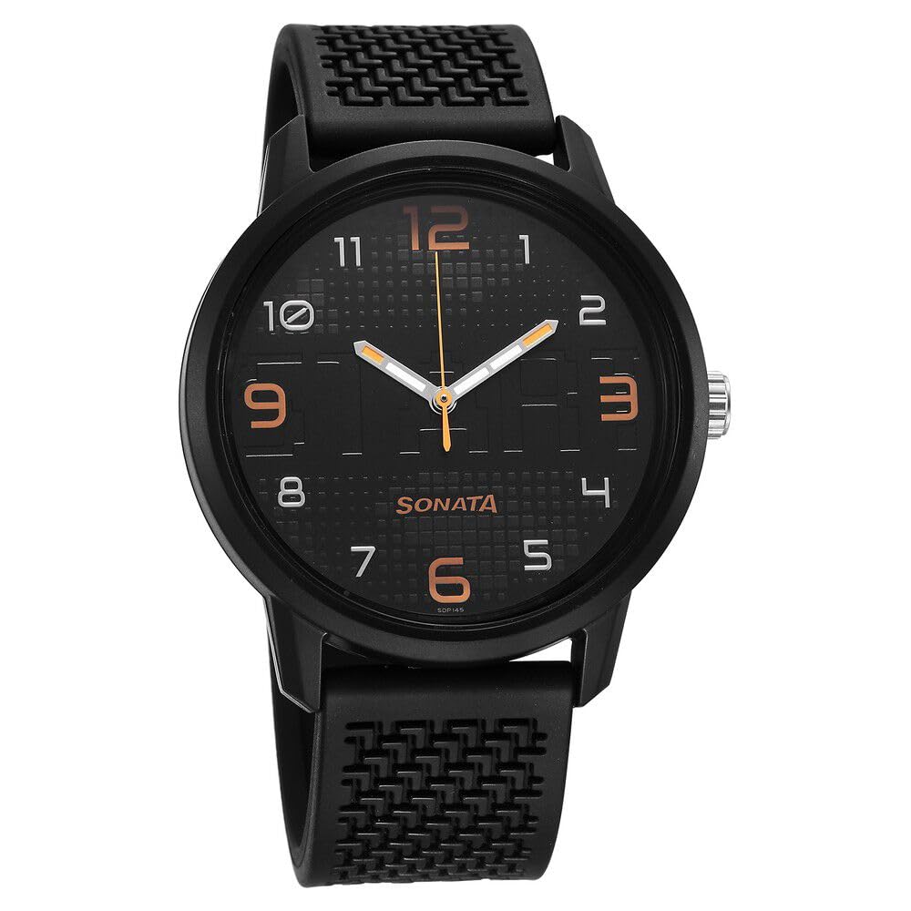 Sonata Volt Quartz Analog Black Dial Polyurethane Strap Watch for Men-77085PP15W (B0CSP3M9P6) Amazon Price History, Amazon Price Tracker