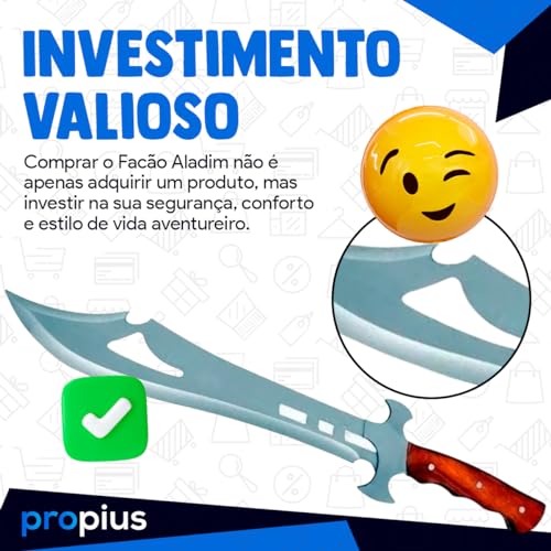 Facão Aladim Militar Rambo Medieval Curva Selva Campo Sítio Pesca Caça Com Cabo Ergonômico Corta Mat