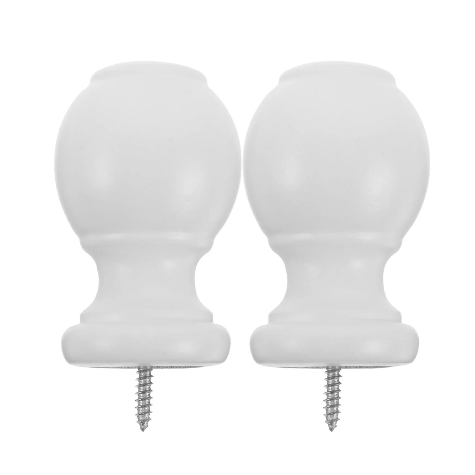 Wylqen Curtain Rod Finial Screw 2Pcs Wooden Curtain Rod Finials Decorative End Caps Replacement Window Drapery Accessories Fit 29Mm Pole for Curtain Decoration