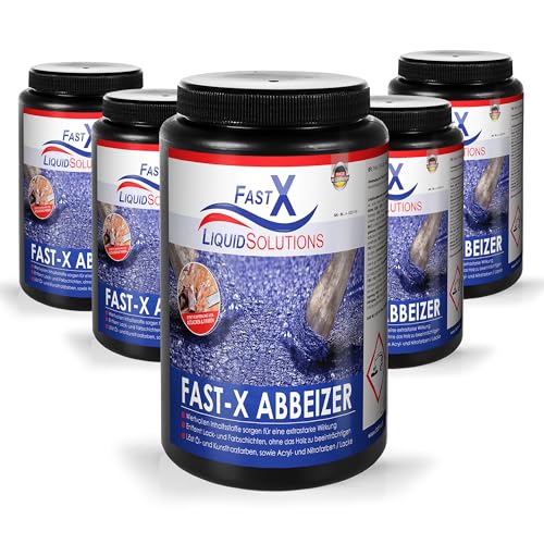 FAST X Premium Abbeizer 5 Liter – Perfekt für Holzaufbereitung, Entfernt Acrylat-, Alkydharz- & Urethanlacke, Einfache & Zeitsparende Anwendung (5x1)