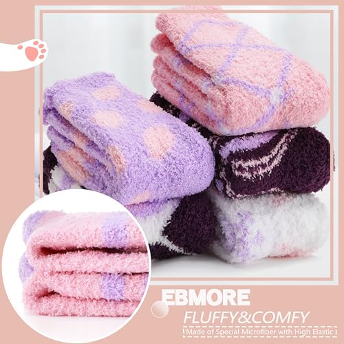 Image of EBMORE Fuzzy Socks for Women, Thick Cozy Warm Fluffy for Winter