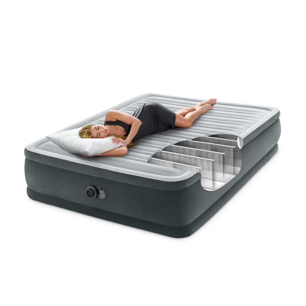 COMFORT WAVE materasso gonfiabile matrimoniale 152x203x46 cm con Tecnologia Fiber-Tech e pompa elettrica integrata, letto ad aria autogonfiante compatto e confortevole