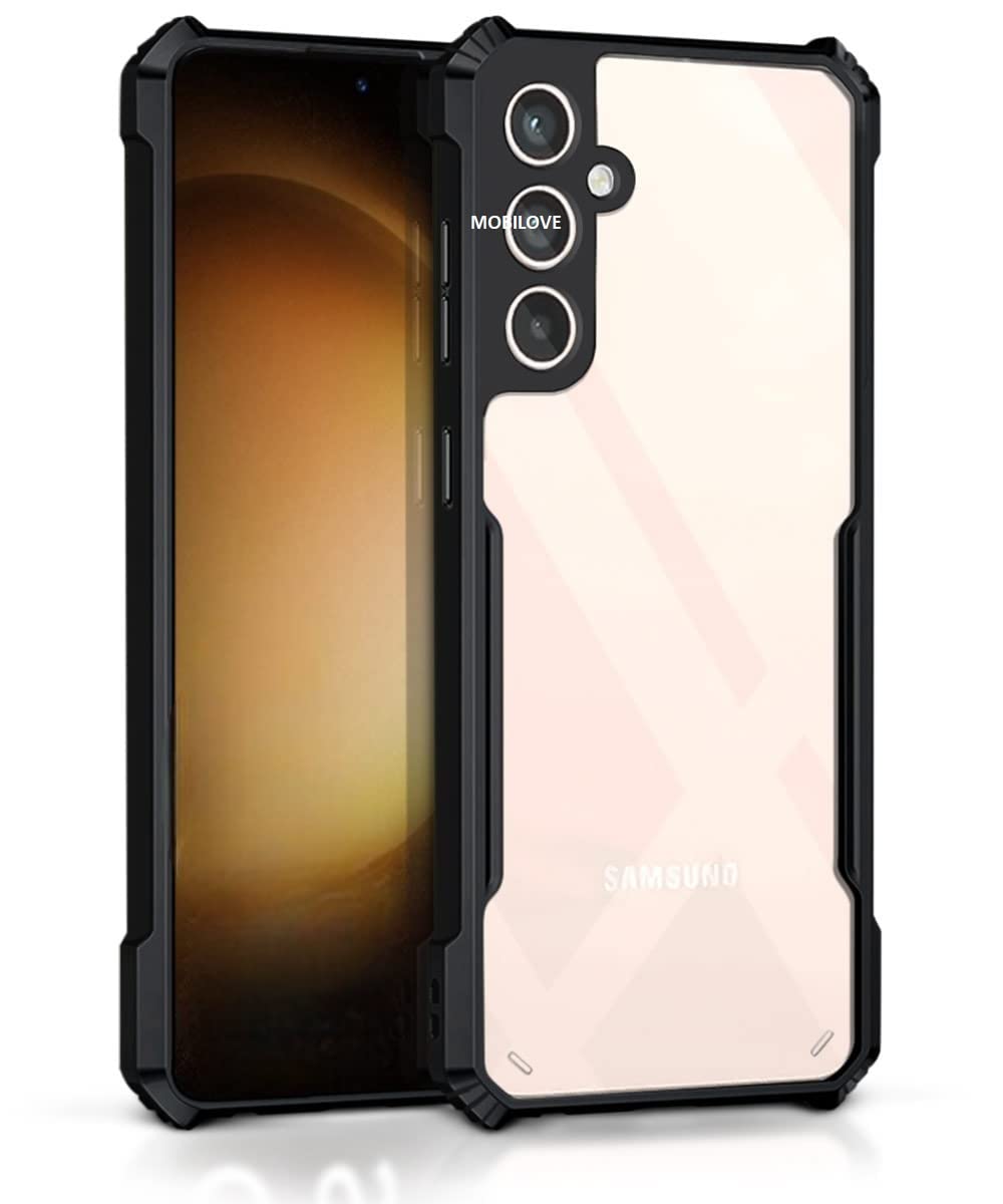 MOBILOVE Crystal Clear Back Cover Case for Samsung Galaxy S23 5G | 360 Degree Protection | Shockproof and Protective Design | Hybrid Soft PC Anti Clear Gel TPU Bumper Case (Black) (B0BYRB9BKZ) Amazon Price History, Amazon Price Tracker