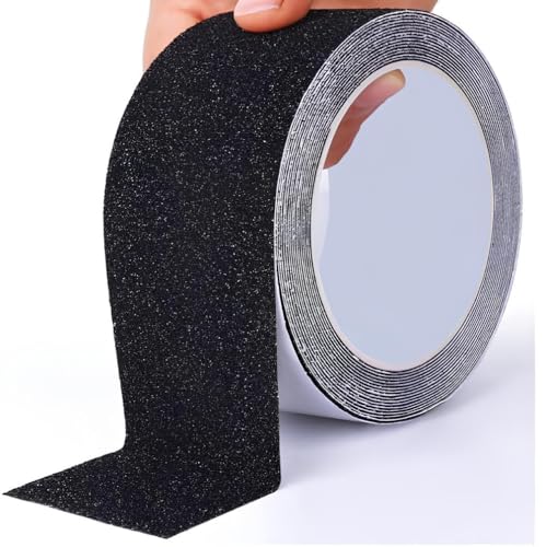 Image of Kimee 2 inch Anti-Skid Tape for Stairs Black Grip Tape, Heavy Duty Non-Anti Slip Tape for Outdoor /Indoor Steps, Floors, Ramps, Safety Adhesive Traction Strip