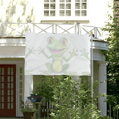 Drapeau de jardin grenouille verte pour décoration extérieure de cour - 4