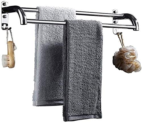 Porte-serviettes en acier inoxydable et crochets robustes pour douche