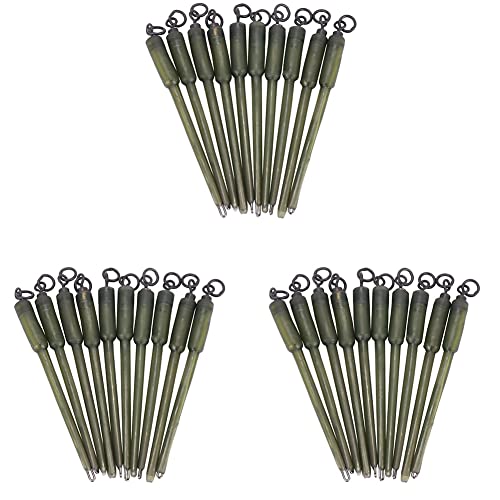 Bdukbduk 30Pcs Carp Fishing Connector Swivels PVA Tube Bags Stems Solid Bag Stems Lead Insert End Terminal Tackle Mash