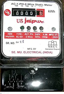 SM Enterprices Single Phase 2 Wire Electrical Energy KWH Meter (White)