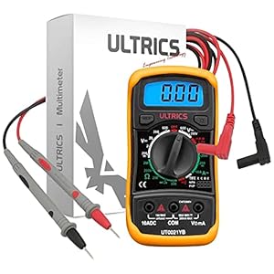ULTRICS Digital Multimeter, Voltmeter Ammeter Ohmmeter Circuit Checker with Backlight LCD Test Leads, Portable Multi…