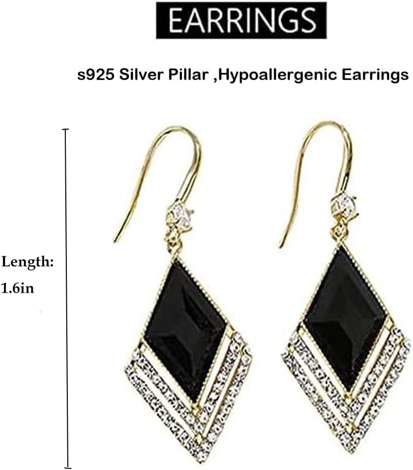 Black Earrings For Women Black Gold Lightweight Geometric Earrings Statement Dangle Jewelry Gifts - Image 7