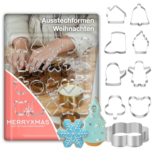 20x Ausstecher Weihnachten & Advent Motive Set - Keksausstecher...
