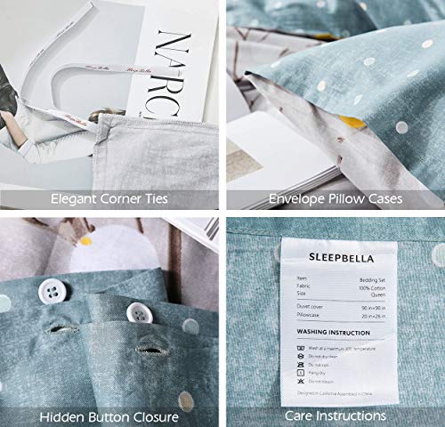 Image of SLEEPBELLA Duvet Cover Set 600 Thread Count Cotton Bedding Set (Twin, Grey Branch)