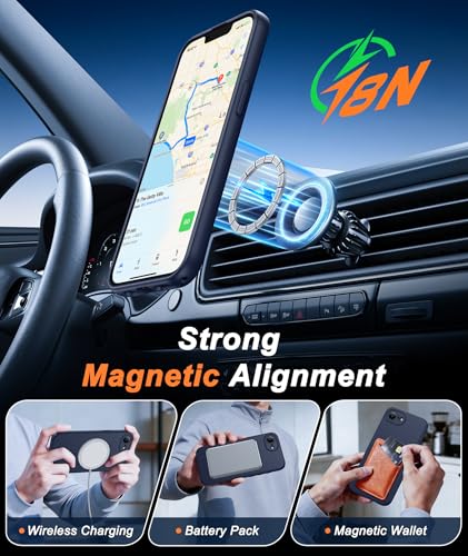 Image of FNTCASE for iPhone 17e & iPhone 16e Case: [Compatible with Magsafe] Solid Matte Magnetic Phone Cover with [Full Camera Protection] [Screen Protector] Military Grade Shockproof Protective, Blue