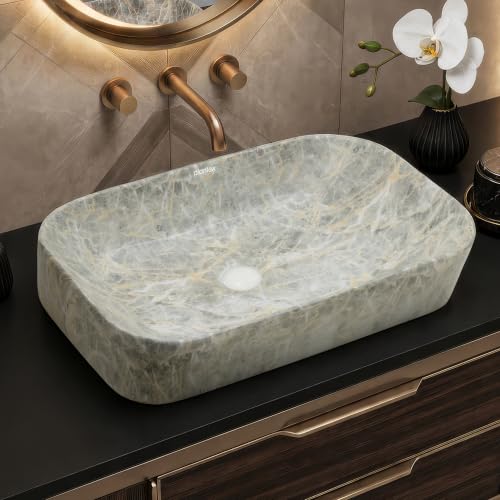 Image of Plantex Ceramic Wash Basin for Bathroom /Over Counter Bathroom Sink /Designer Hand Wash Sink for Home /Office /Hotel (21.5x14x5 Inch)