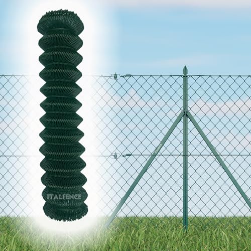 Italfence - Malla metálica para cercado, malla simple torsión galvanizada y plastificada, 10m (Todas las alturas disponibles) [Ø4,00mm, 125cm]