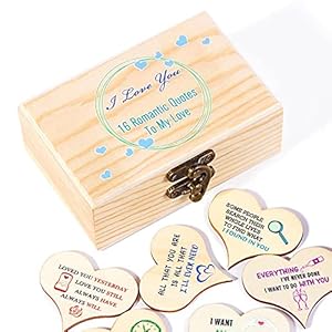 YWHL I Love You Gifts for Him, Romantic Gifts for Her, 16 Love Quotes Wooden Box Presents for Wife Husband on Wedding…
