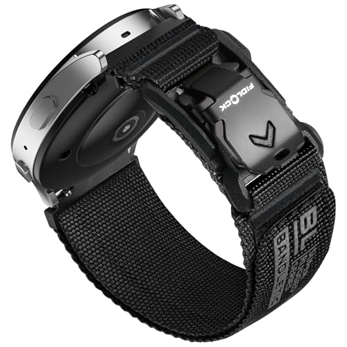 Bracelet Nylon Noir 20mm compatible Samsung Galaxy Watch 7 6 5 4