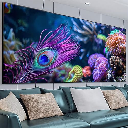 Diamond Painting Plume 5D grand format 50x100cm pour décoration murale - 3