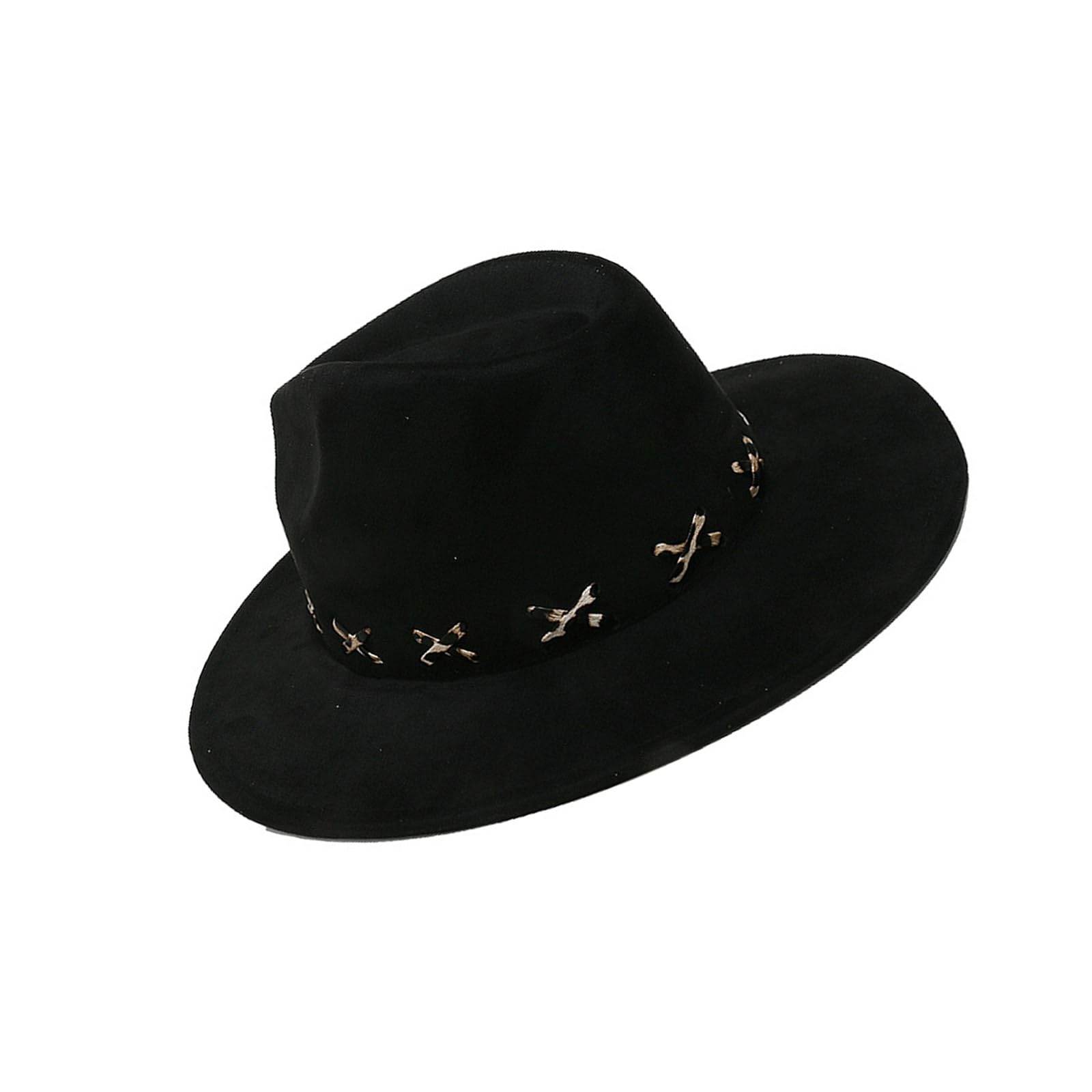 Fcnjsao Fedoras Panama Hat Unique Wide Brimmed for Women Men Photo Props Western for Men Women Unisex Wear