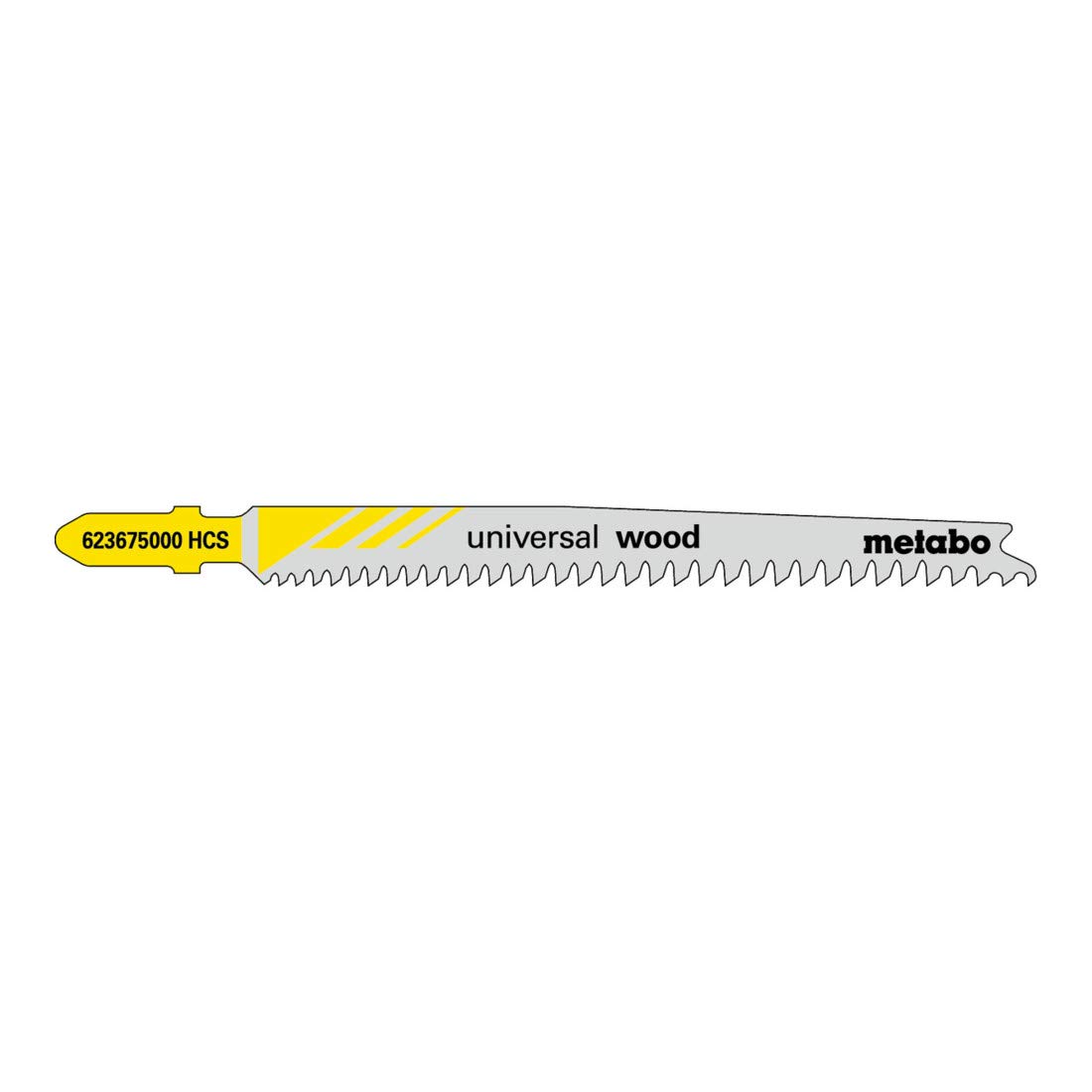 Metabo 623617000 623617000-Set de 25 Hojas de Sierra de calar para Madera: Cortes Rectos y limpios, 2-6mm / Afil, dient.áng.Libre. HCS 91 mm