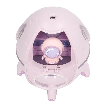 Ubersweet Cute Humidifier, 220ml Space Capsule Appearance 7 Colors Large Mist Volume Portable Interval Spraying Mode Baby Humidifier for Car (Light Purple)