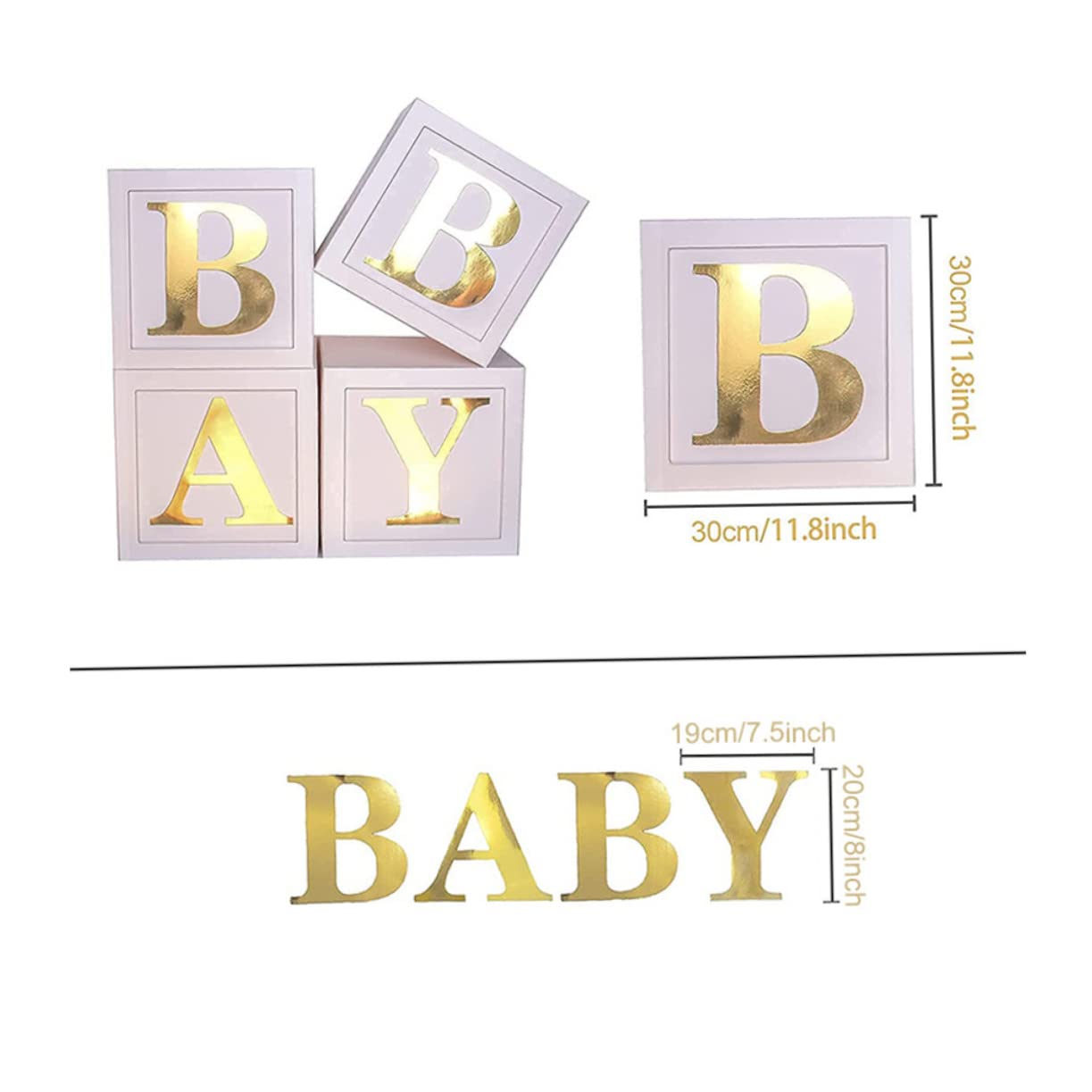 Babyboxen zur Babyparty 1 Satz aus Papier in Weiß und Grün