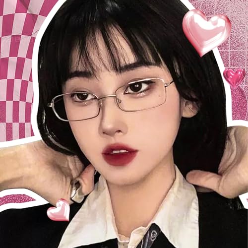 SODQW Fashion Fake Glasses Non Prescription Clear Glasses Frame for Women Blue Light Blocking Rectangle Glasses - Thumbnail 4