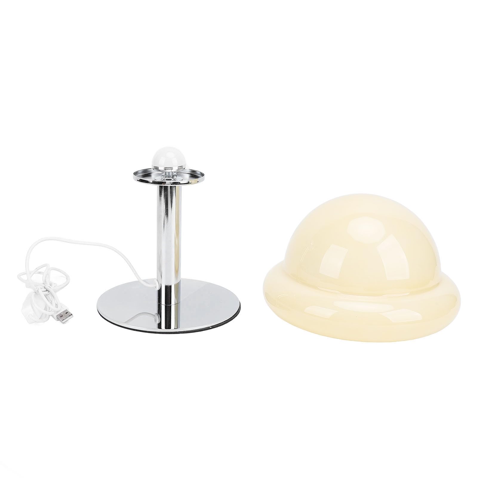 Simpatica Lampada da Tavolo a Forma di Fungo, Lampada da Scrivania a Risparmio Energetico Dimmerabile a 3 Colori con Luce Calda, per Luce Notturna da Comodino (Beige)