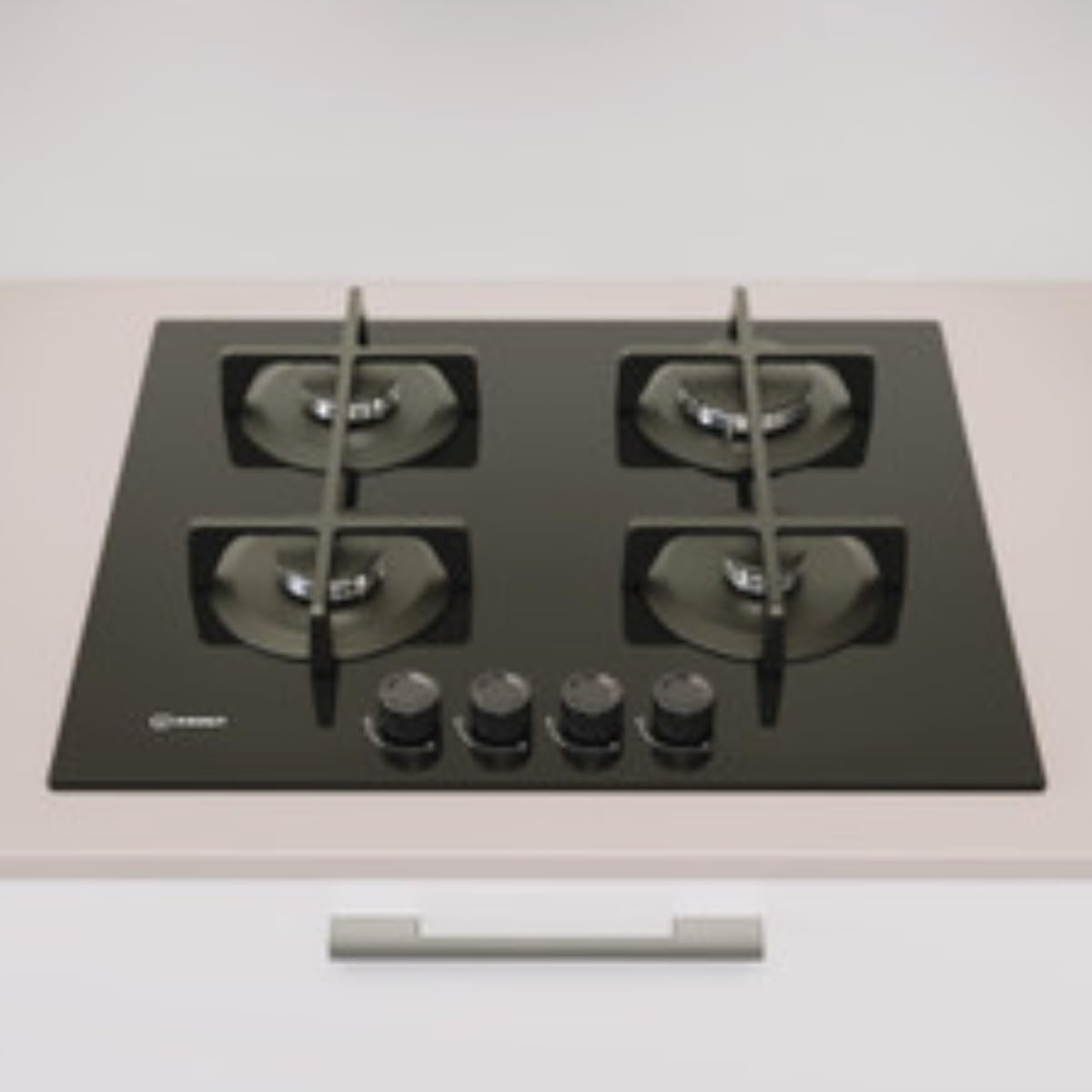 ING61T/BK1 - Piano cottura 4 fuochi gas, 60x51 cm, vetro, nero
