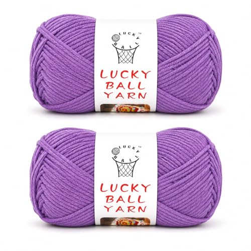 Image of Milk Cotton Yarn, 100g / 240 yd 60% Cotton 40% Acrylic #2 Fine Crochet Yarn, Soft Yarn for Crocheting & Knitting for Amigurumi Dolls, Flowers, Baby Items, Adults Handmade Crafts(2PCS Purple)