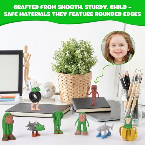 AOOSA 8 Stück Tung Tung Tung Sahur Figur, Italian Brainrot Figuren Set, Lustige Tralalero Tralala Figur, Schreibtisch Spielzeug Kreativ Hai AFFE und mehr Spielzeug