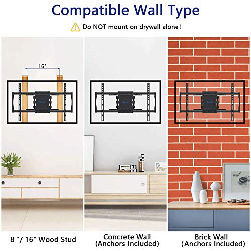 Rentliv Tv Mount For Most 37-75 Inch Led Lcd Oled Flat Curved Tvs Up To 132 Lbs Full Motion Tv Wall Mount With Swivel Articulating 6 Arms Tilts Rotation Tv Bracket Max Vesa 600X400Mm #TOP4