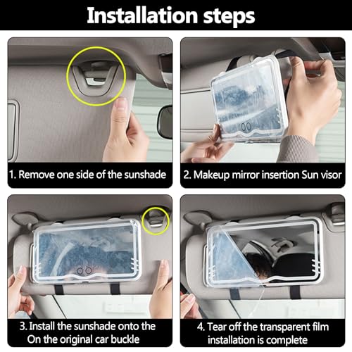 Espejo LED para auto con 3 modos de luz y pantalla táctil miniatura 6
