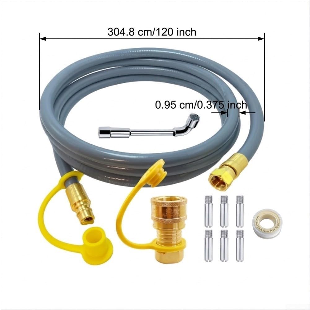 Manguera Gas Propano 10ft 3/8" para Conexión Rápida Manguera