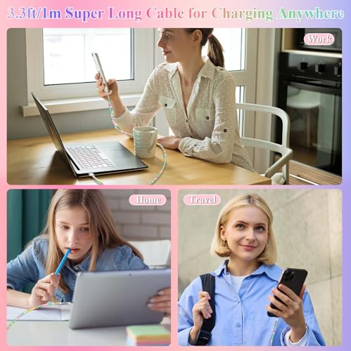 Cable USB C a Lightning duradero ACANDYA para evitar enredos en bolso 7