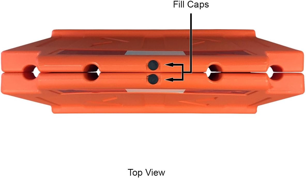 Electriduct Stackable Water Fillable Traffic Safety Plastic Barricade 3 Feet Orange Polyethylene Vehicle Portable Barrier - Pack of 4