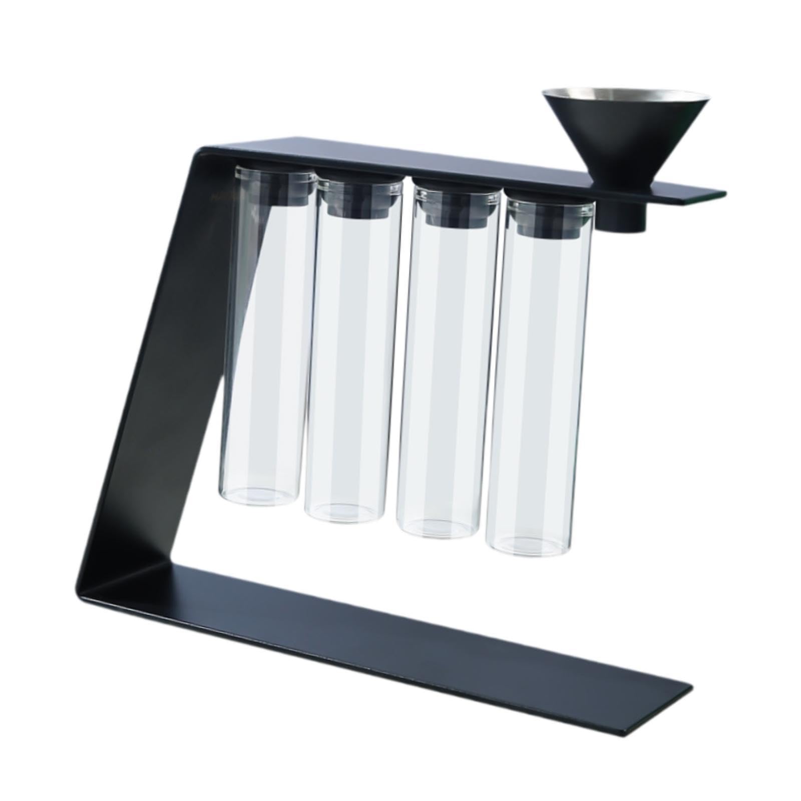 Kaffeebohnen Aufbewahrungsröhrchen Set, 4 Behälter, Luftdichte Glasfläschchen für Die Küchenbar