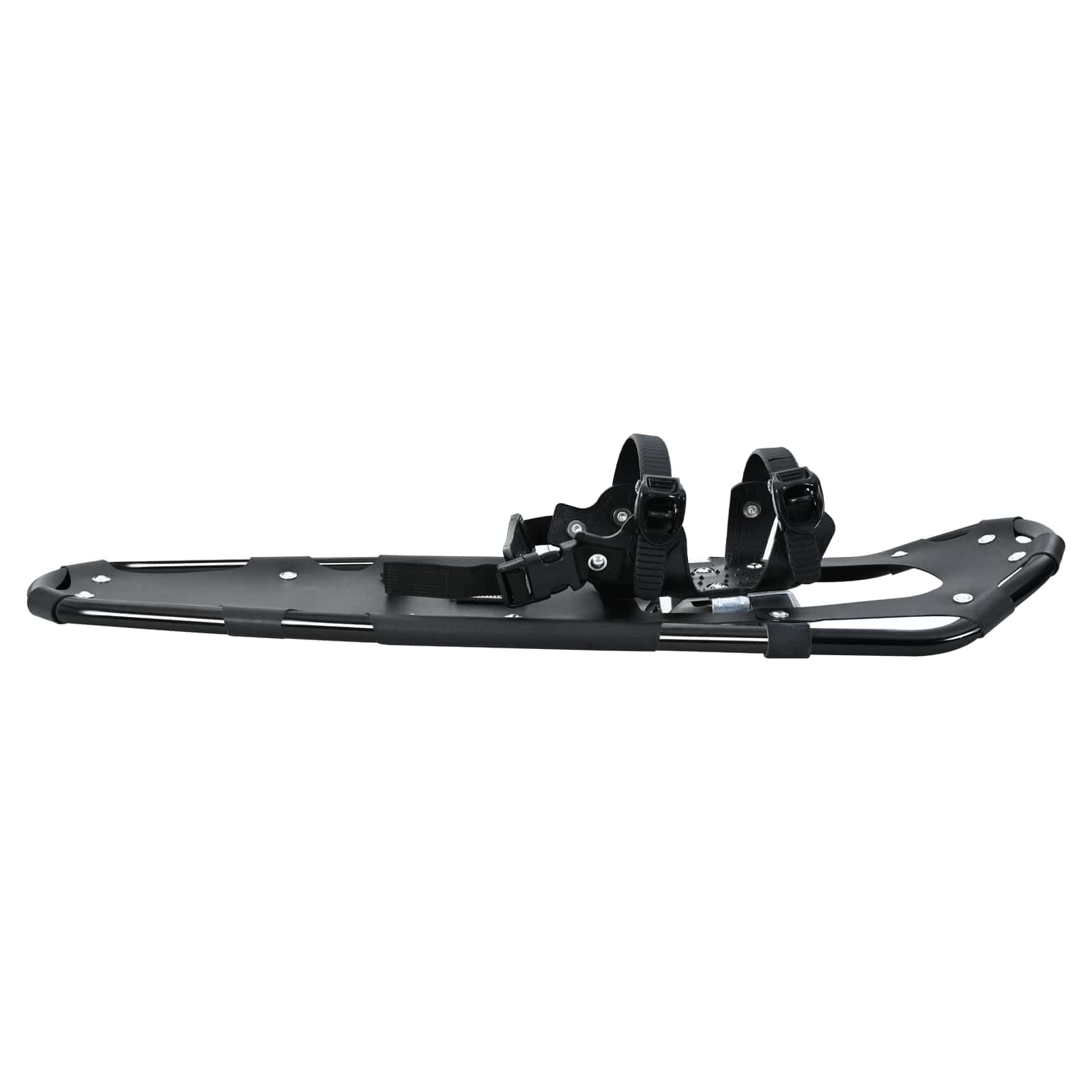 Racchette da neve per uomo e donna, 63 x 21 cm, set di racchette da neve in alluminio leggero con borsa per il trasporto, attacchi regolabili per escursioni invernali, ponte antiscivolo in HDPE, nero