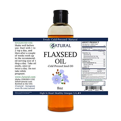 Flaxseed Oil - 100% Pure Flax Seed Oil - 0 Additives - 0 Fillers - Cold Pressed - Unrefined (8 Ounce) - Thumbnail 4