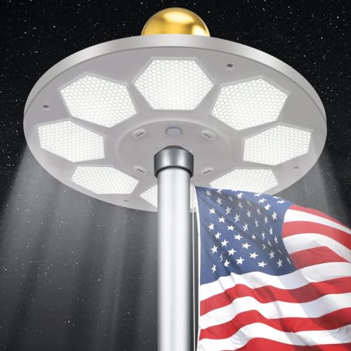 Solar Flag Pole Light, 160 LED 2000Lumens, 16 H...