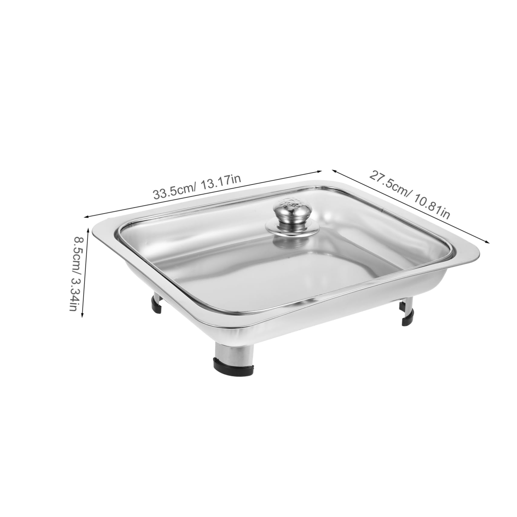 HEMOTON Scaldavivande Per Buffet Set Scaldavivande In Acciaio Inox Scaldavivande Per Buffet Scaldavivande Rettangolare Con Coperchio Per Forniture Per Catering Per Banchetti Di Ristoranti