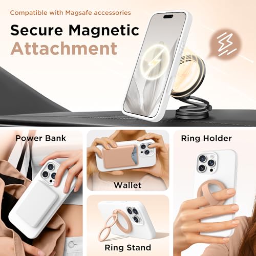 Image of GolbinBox Magnetic for iPhone 16 Pro Case, Silicone Cover, White
